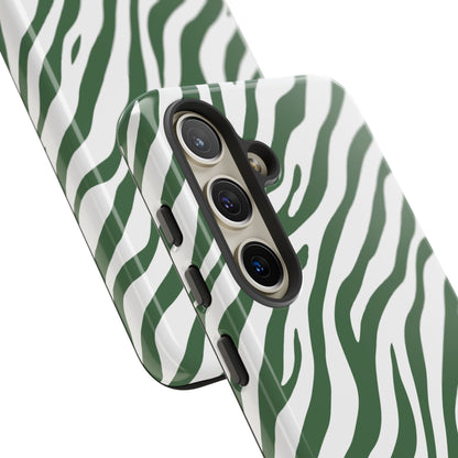 Stylish Sage Zebra Print Phone Case