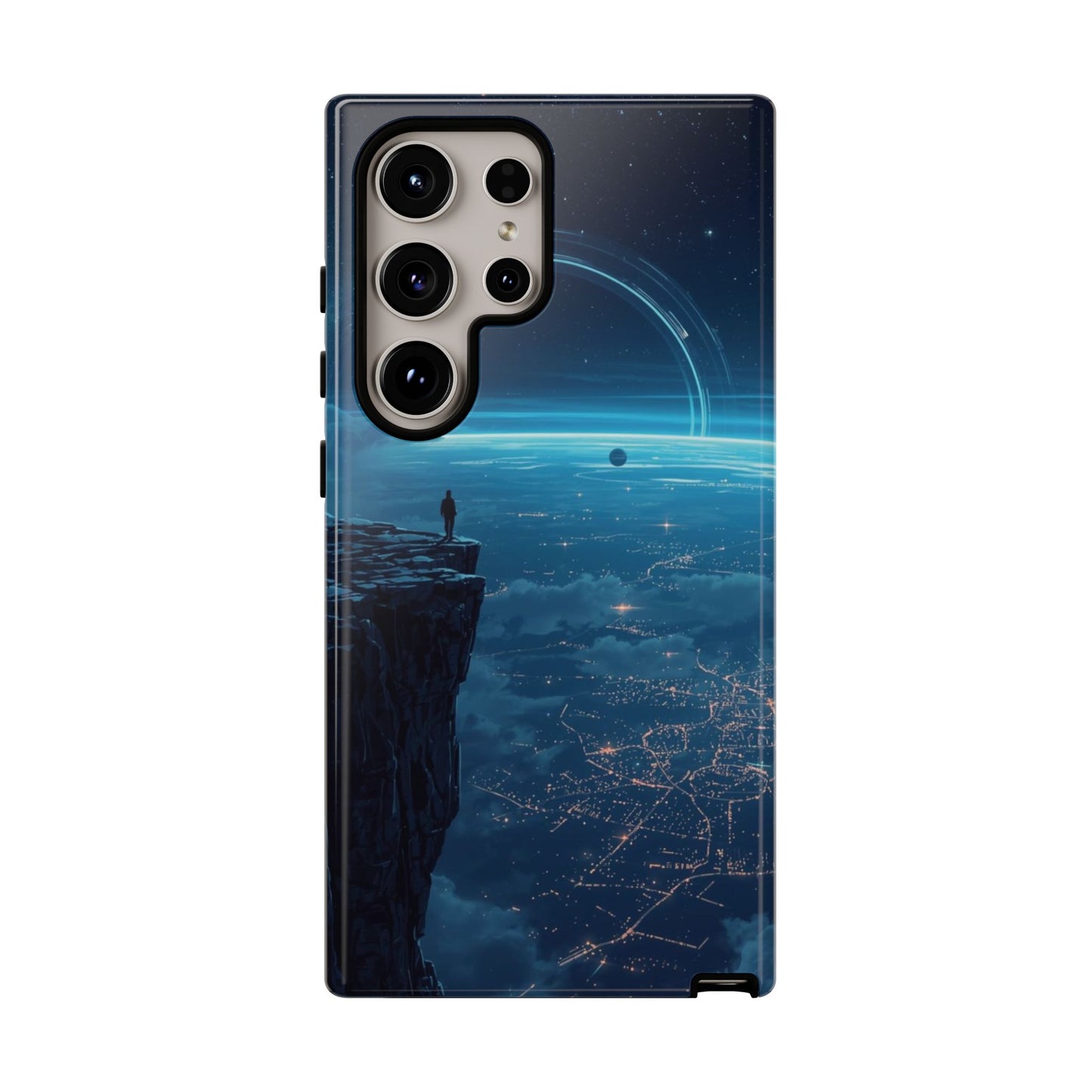 Samsung Galaxy S24 Ultra / Glossy Phone Case - Orbital Ring Horizon Sci-fi Phone Case