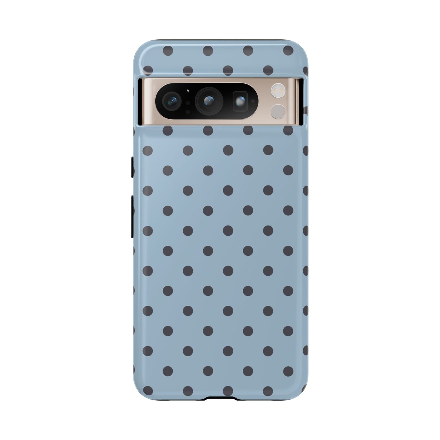 Light Blue with Dark Blue Dot Pattern Phone Case