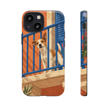 Jack Russell Terrier Balcony Busybody Phone Case - Multicolor Phone Case - iPhone 13 Mini / Glossy