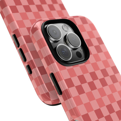 Bold Pink Small Checked Pattern Phone Case - Pink Phone Case