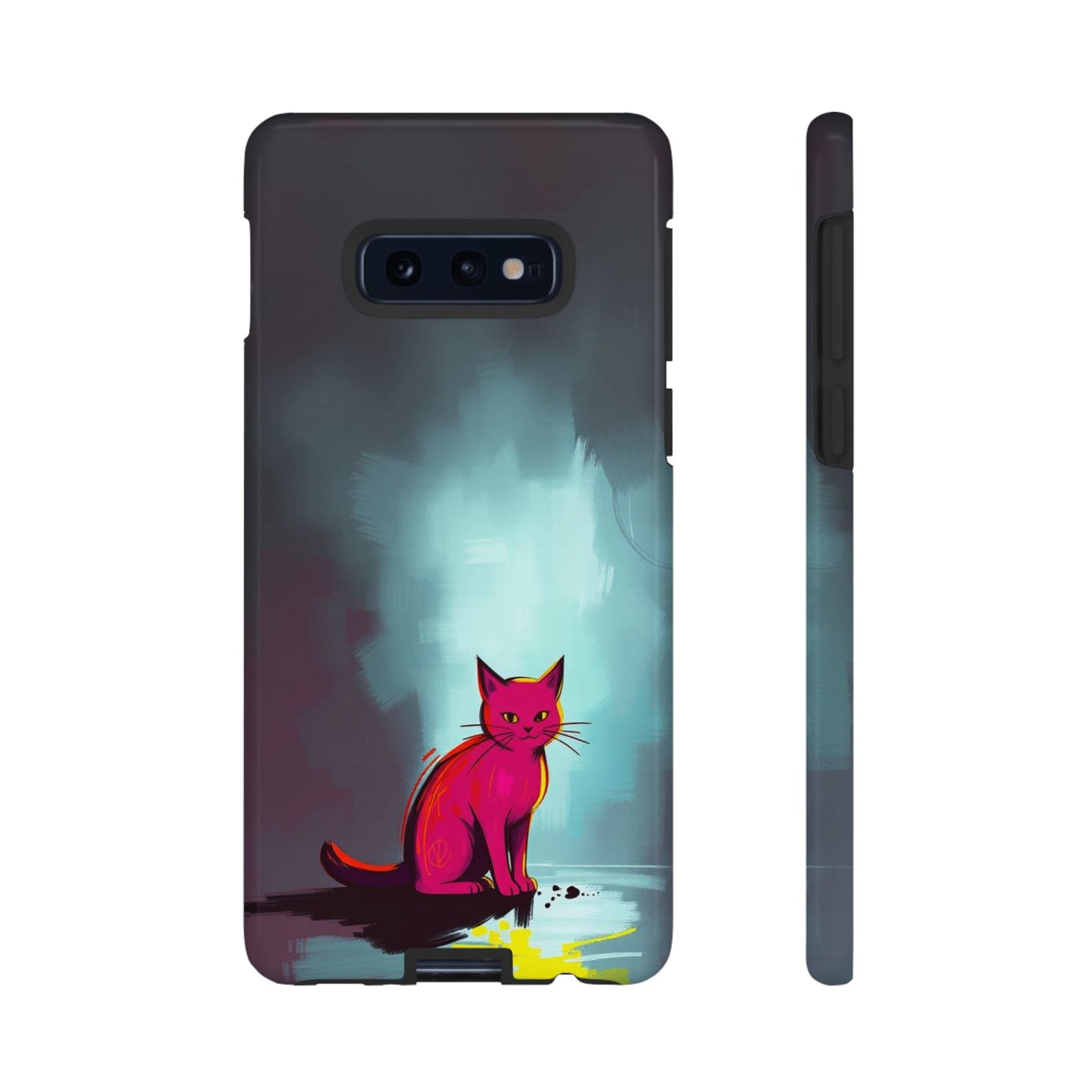 Samsung Galaxy S10E / Glossy Phone Case - Pop Art Moody Cat Design Phone Case