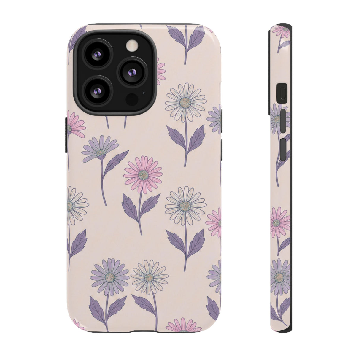 Pretty Pink & Purple Daisy Pattern Phone Case