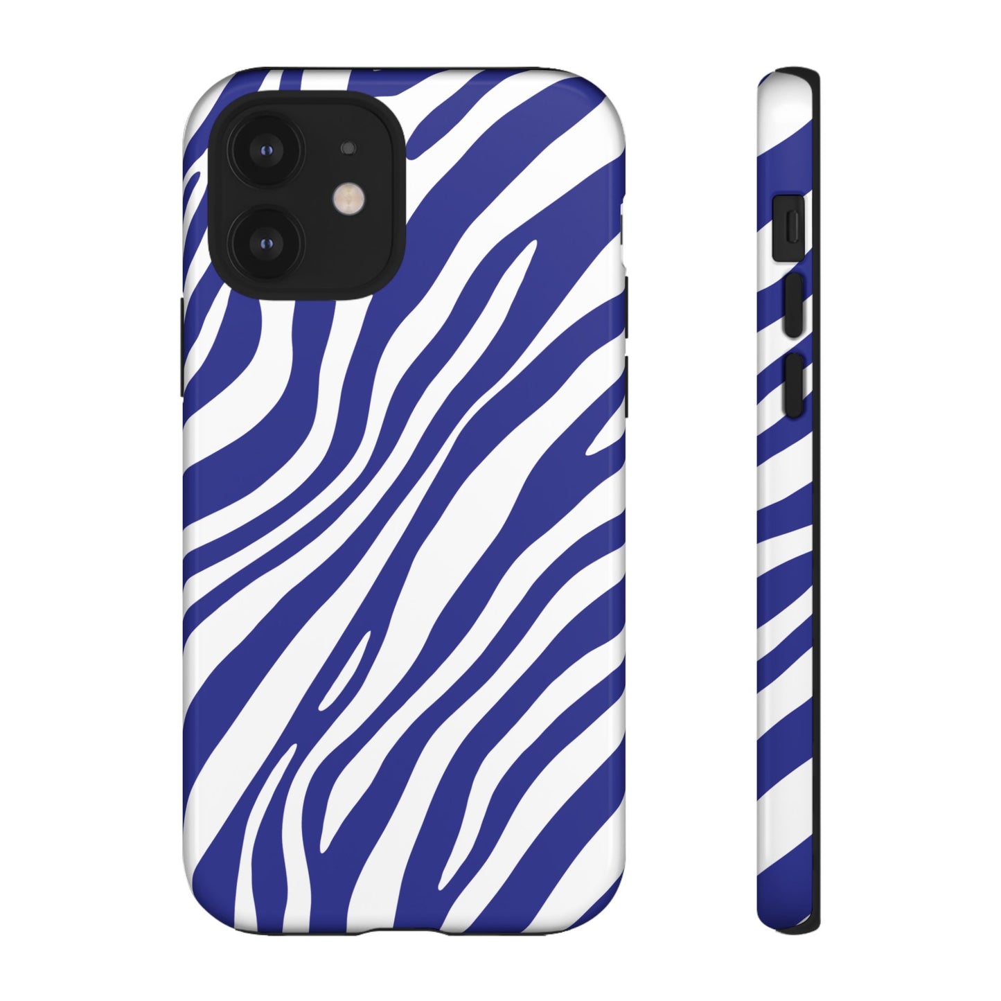 Modern Electric Blue Zebra Print Phone Case