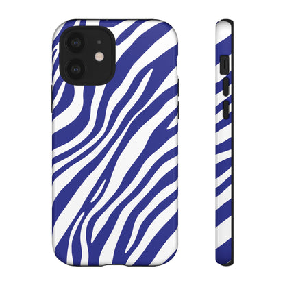 Modern Electric Blue Zebra Print Phone Case