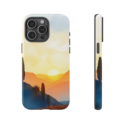 iPhone 15 Pro Max / Glossy Phone Case - Watercolour Sunset Design Phone Case