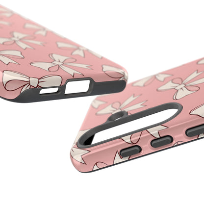 Chic Blush Pink Bow Pattern Phone Case