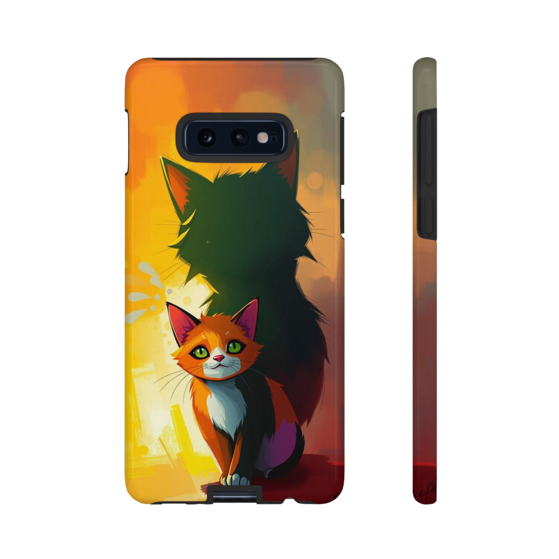 Acrylic Style Shadow Cat Design Phone Case - Multicolor Phone Case - Samsung Galaxy S10E / Glossy