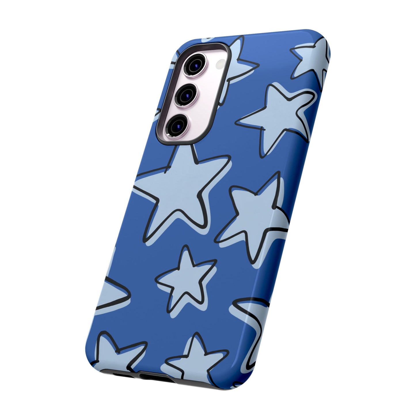 Cobalt Blue Doodle Star Phone Case
