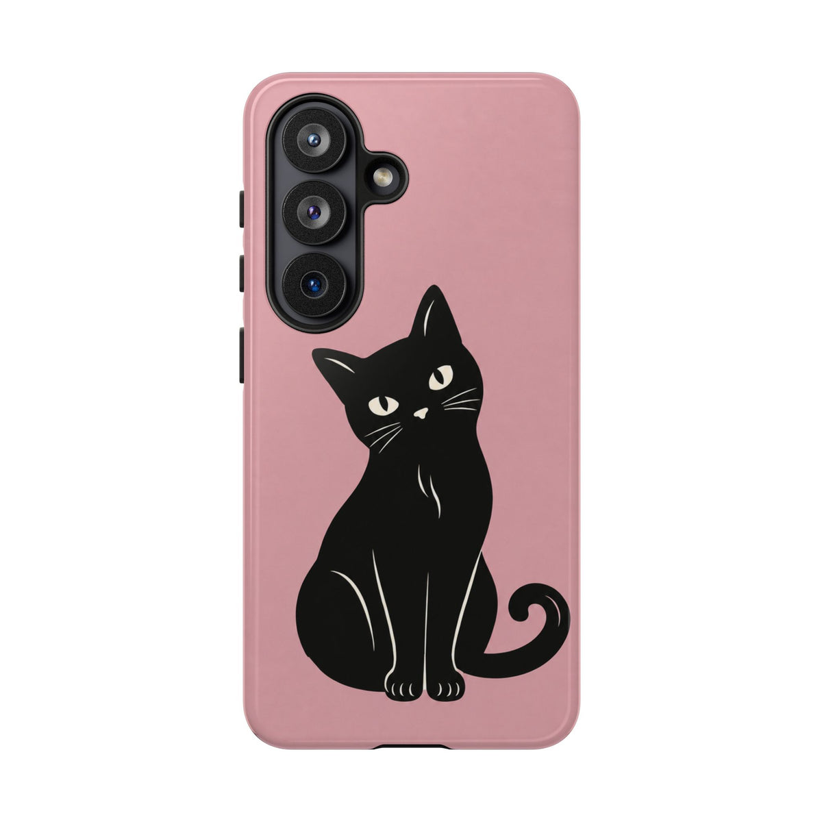 Minimalist Blush Pink & Black Cat Phone Case