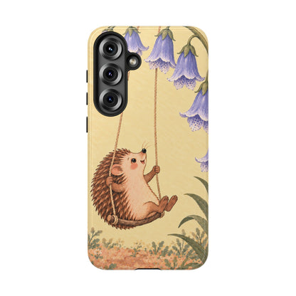 Whimsical Buttercream Hedgehog and Bluebell Phone Case - Yellow Phone Case - Samsung Galaxy S25 Plus / Glossy
