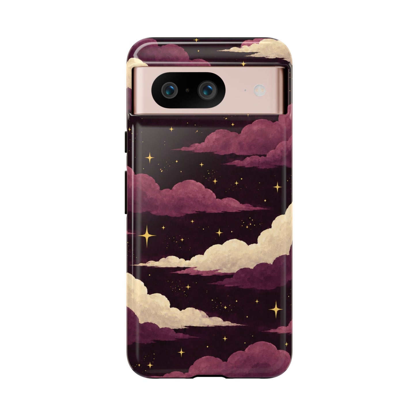 Illustrated Plum Clouds & Stars Phone Case