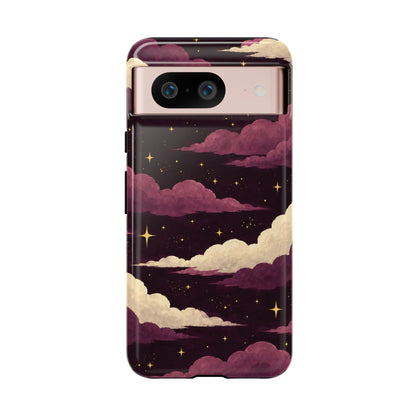 Illustrated Plum Clouds & Stars Phone Case