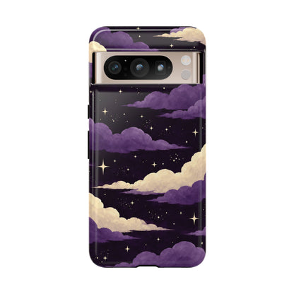 Illustrated Purple Clouds & Stars Phone Case