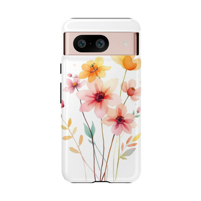 Google Pixel 8 / Glossy Phone Case - Boho Chic Watercolour Blooms Design Phone Case