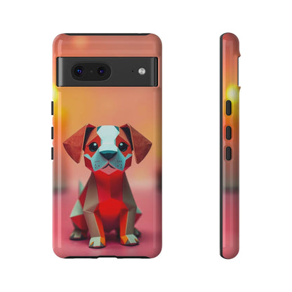 Google Pixel 7 / Glossy Phone Case - Origami Dog Design Phone Case