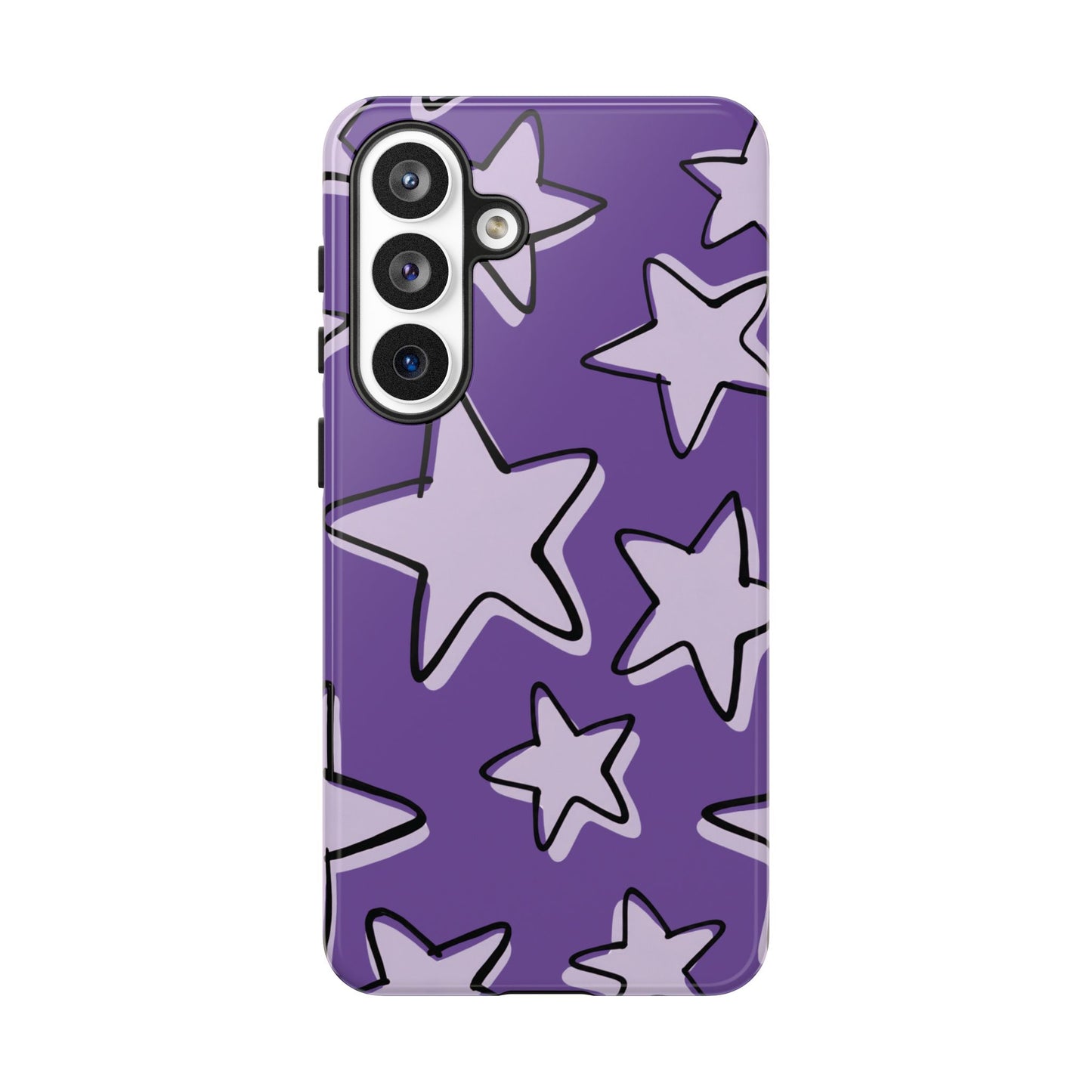 Violet Purple Doodle Star Phone Case