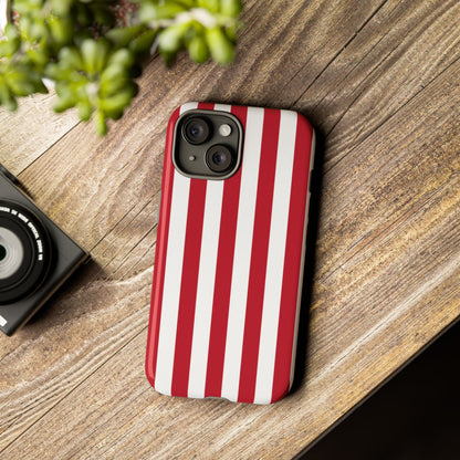 Simple Dark Pink & White Stripe Pattern Phone Case - Pink Phone Case