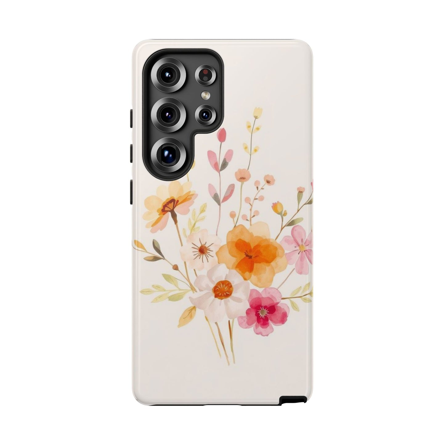 Samsung Galaxy S25 Ultra / Glossy Phone Case - Boho Chic Watercolour Flower Pattern Phone Case