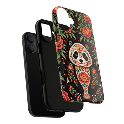 Cute Terracotta and Teal Calavera Panda Phone Case - Multicolor Phone Case