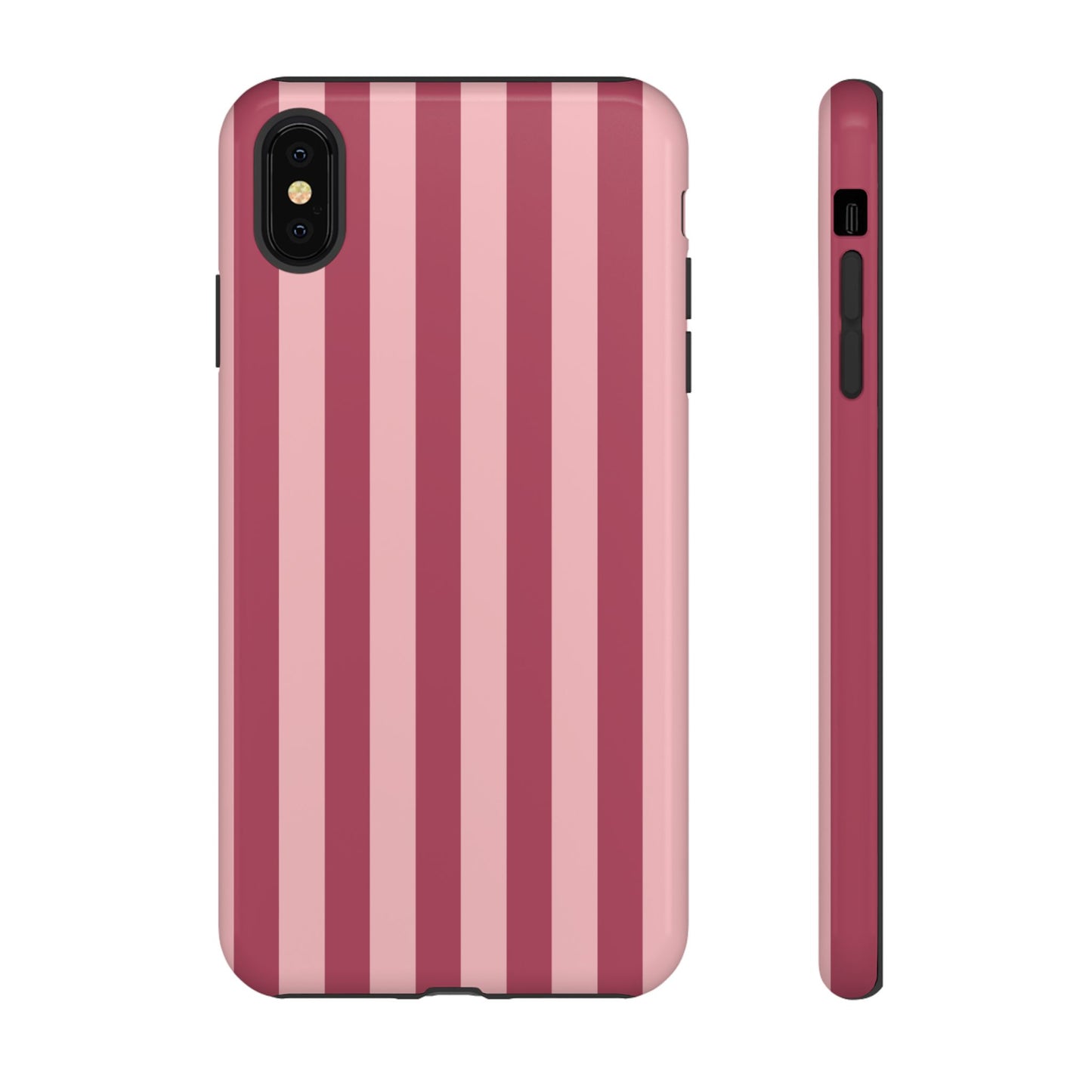 iPhone XS MAX / Glossy Phone Case - ’Pink Stripe Pattern’ Phone Case