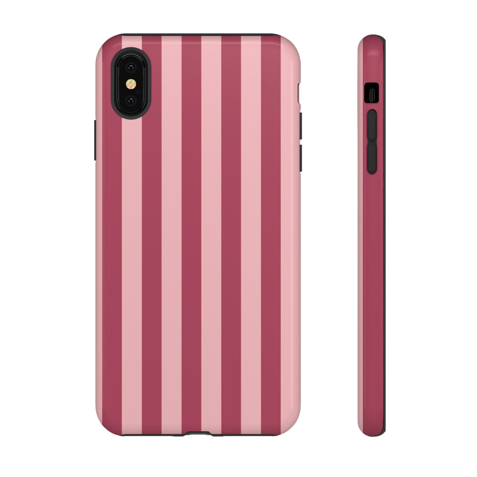 iPhone XS MAX / Glossy Phone Case - ’Pink Stripe Pattern’ Phone Case