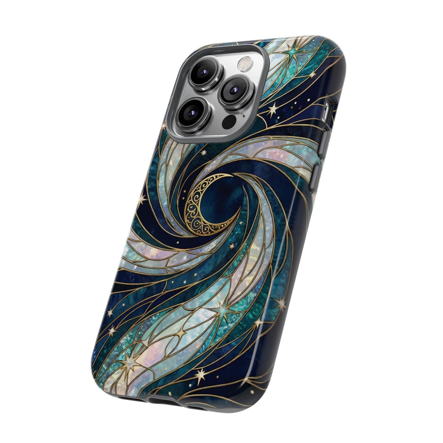 Elegant Navy & Teal Celestial Swirl Phone Case