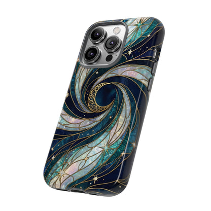 Elegant Navy & Teal Celestial Swirl Phone Case