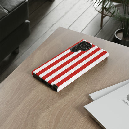 Simple Dark Orange & White Stripe Pattern Phone Case - Orange Phone Case