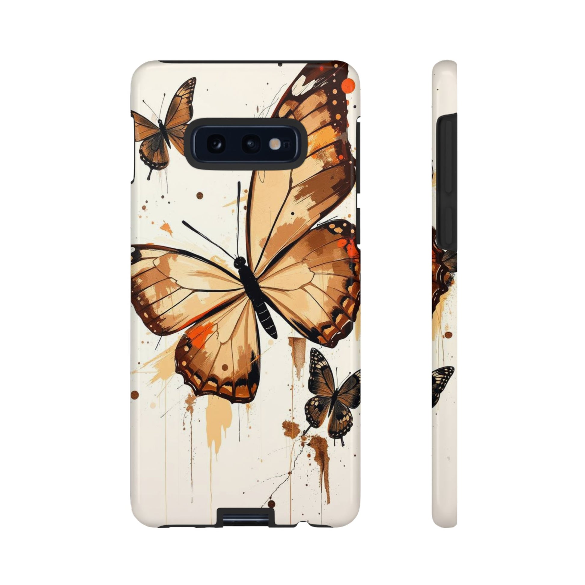 Acrylic Style Butterflies Design Phone Case - Brown Phone Case - Samsung Galaxy S10E / Glossy
