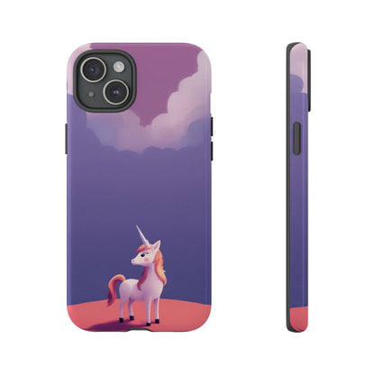 iPhone 15 Plus / Glossy Phone Case - Cute Unicorn & Cloud Design Phone Case