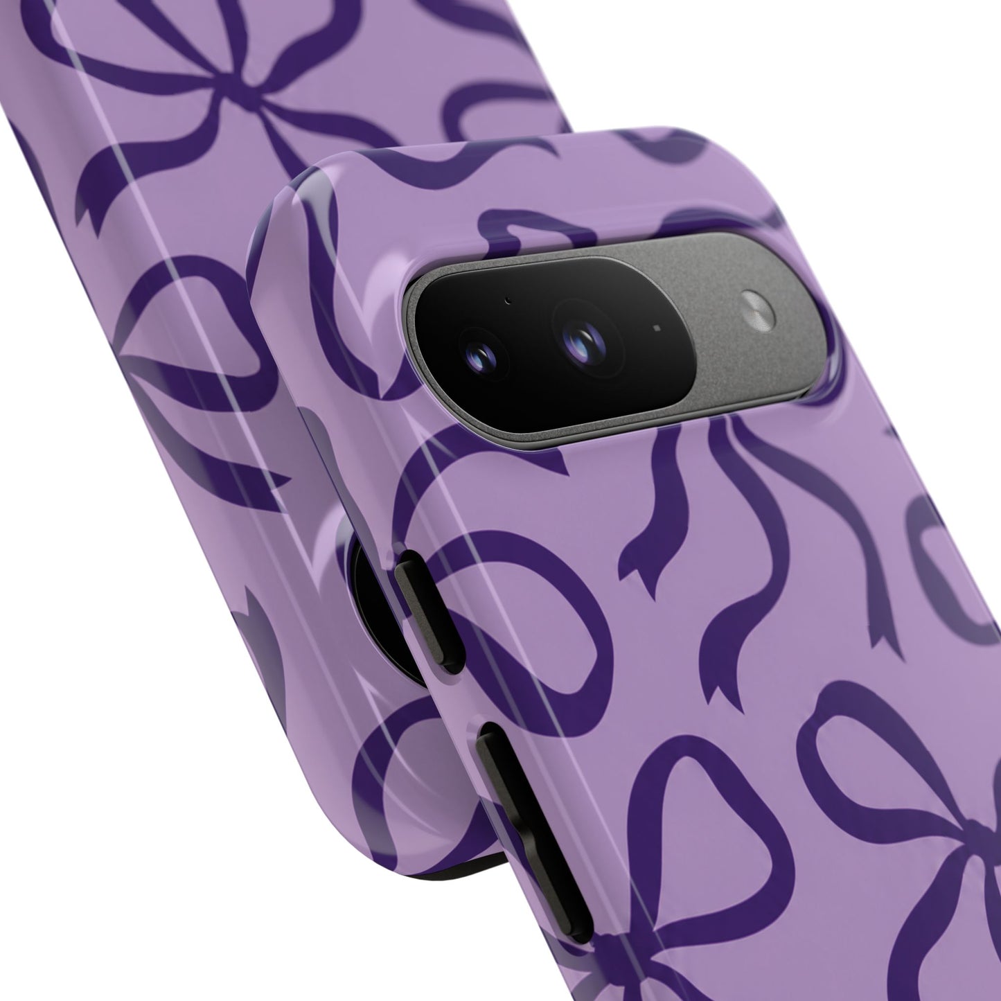 Bold Lilac and Deep Purple Bow Pattern Phone Case