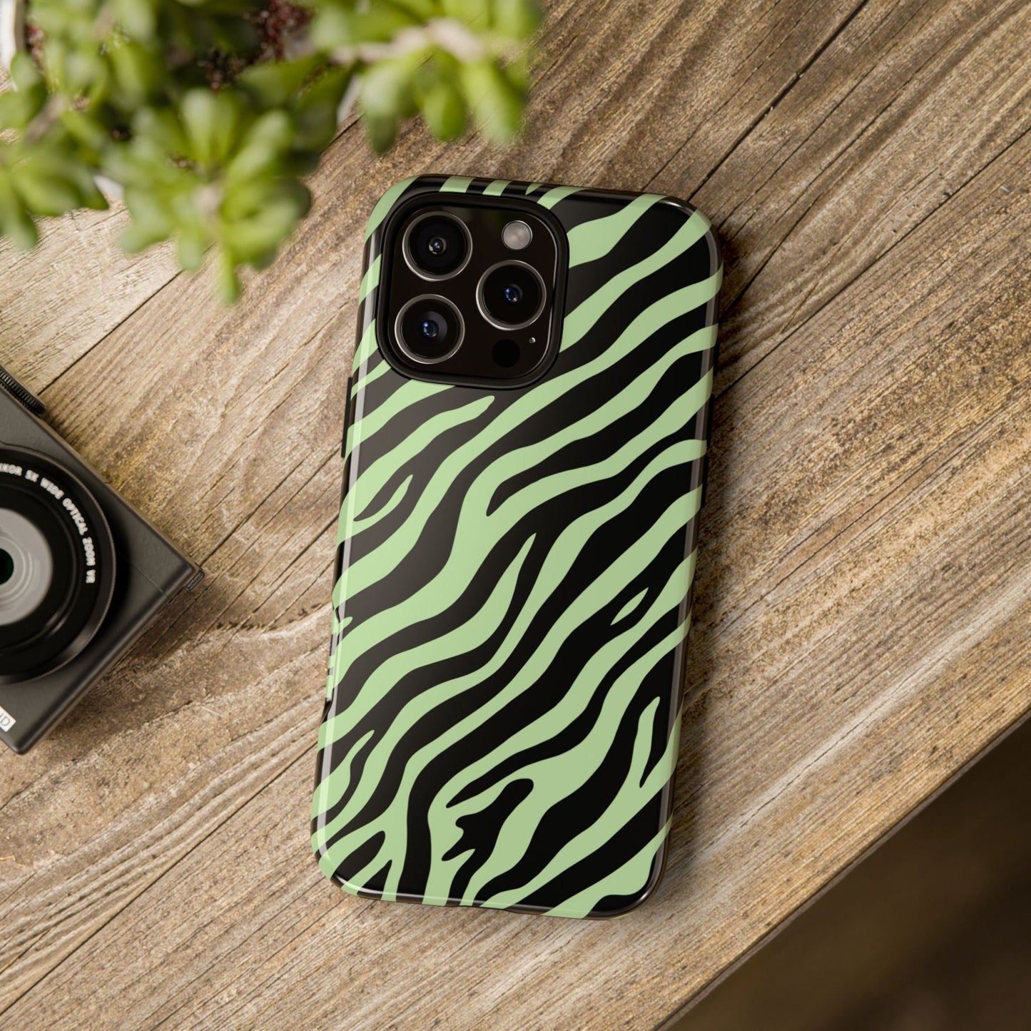 Stylish Mint Zebra Print Phone Case
