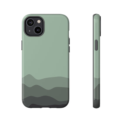 Green Abstract Waves Protective Phone Case - Green Phone Case - iPhone 14 Plus / Glossy