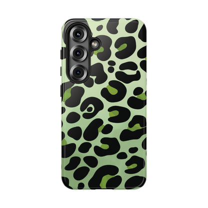 Chic Sage Leopard Print Phone Case