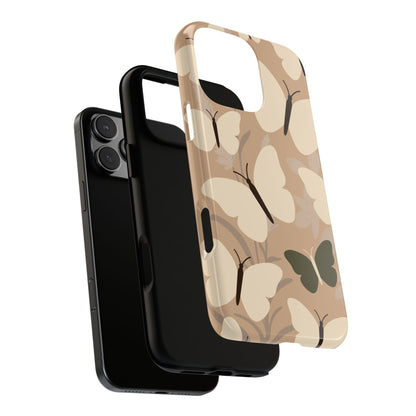 Minimalist Beige Butterfly Pattern Phone Case - Beige Phone Case
