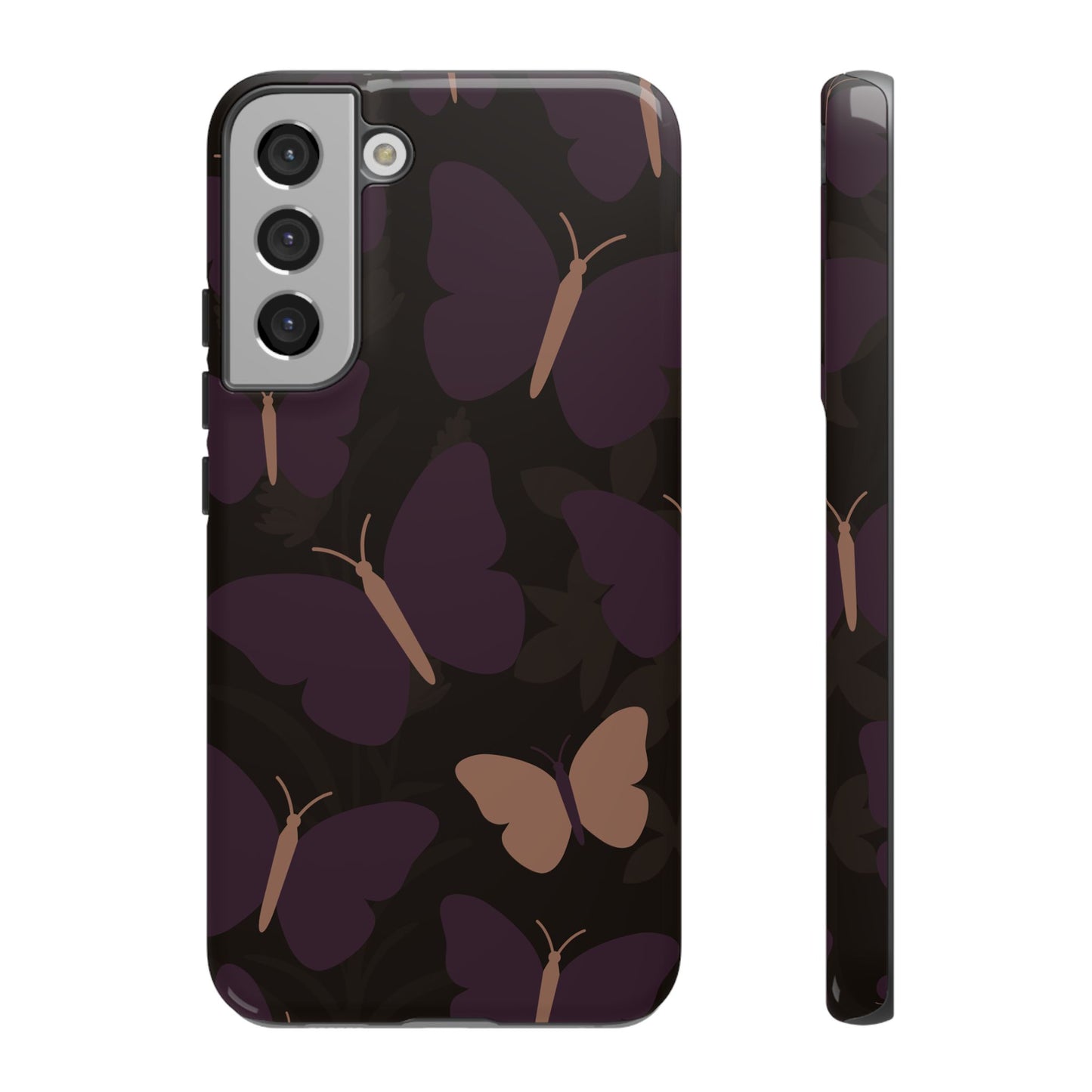Samsung Galaxy S22 Plus / Glossy Phone Case - Minimalist Purple Butterfly Pattern Phone Case