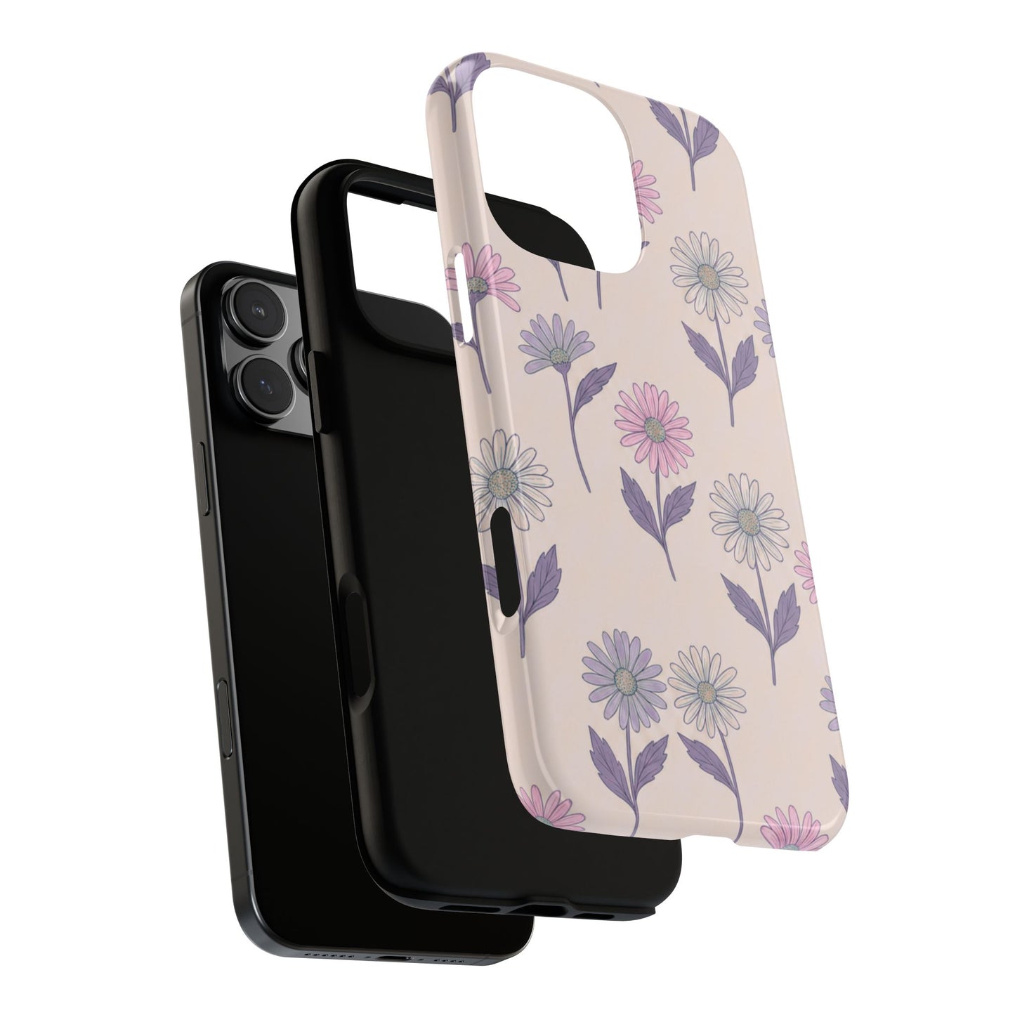 Pretty Pink & Purple Daisy Pattern Phone Case