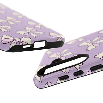 Chic Lilac Bow Pattern Phone Case