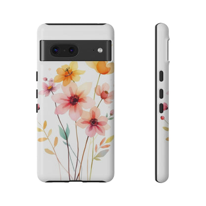 Google Pixel 7 / Glossy Phone Case - Boho Chic Watercolour Blooms Design Phone Case