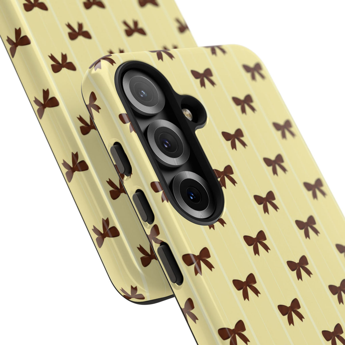 Retro Chocolate Brown Bow Pattern Phone Case
