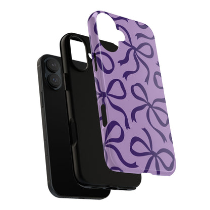 Bold Lilac and Deep Purple Bow Pattern Phone Case