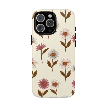 Pretty Cream & Rose Daisy Pattern Phone Case