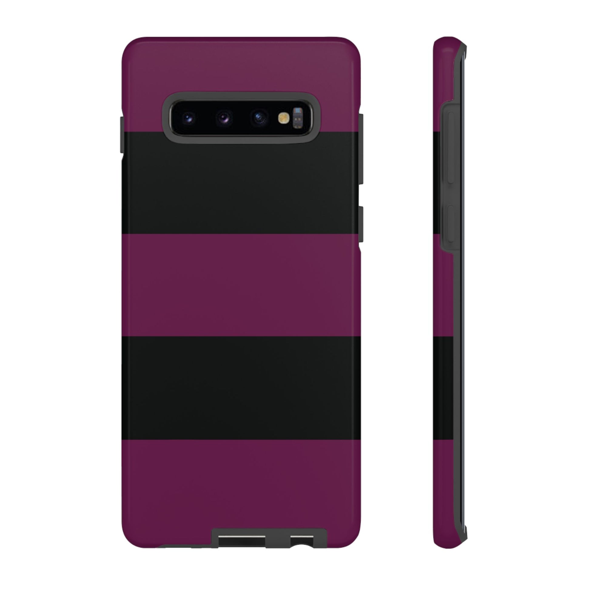 Phone Case - Purple & Black Horizontal Stripe Pattern Phone Case