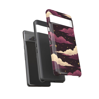Illustrated Plum Clouds & Stars Phone Case