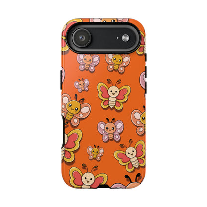 iPhone 17 Air / Glossy Phone Case - Orange Butterfly Sticker Design Phone Case