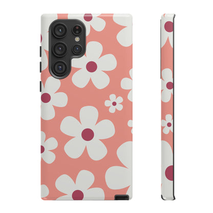 Cute Pink Daisy Pattern #2 Phone Case - Pink Phone Case - Samsung Galaxy S22 Ultra / Glossy