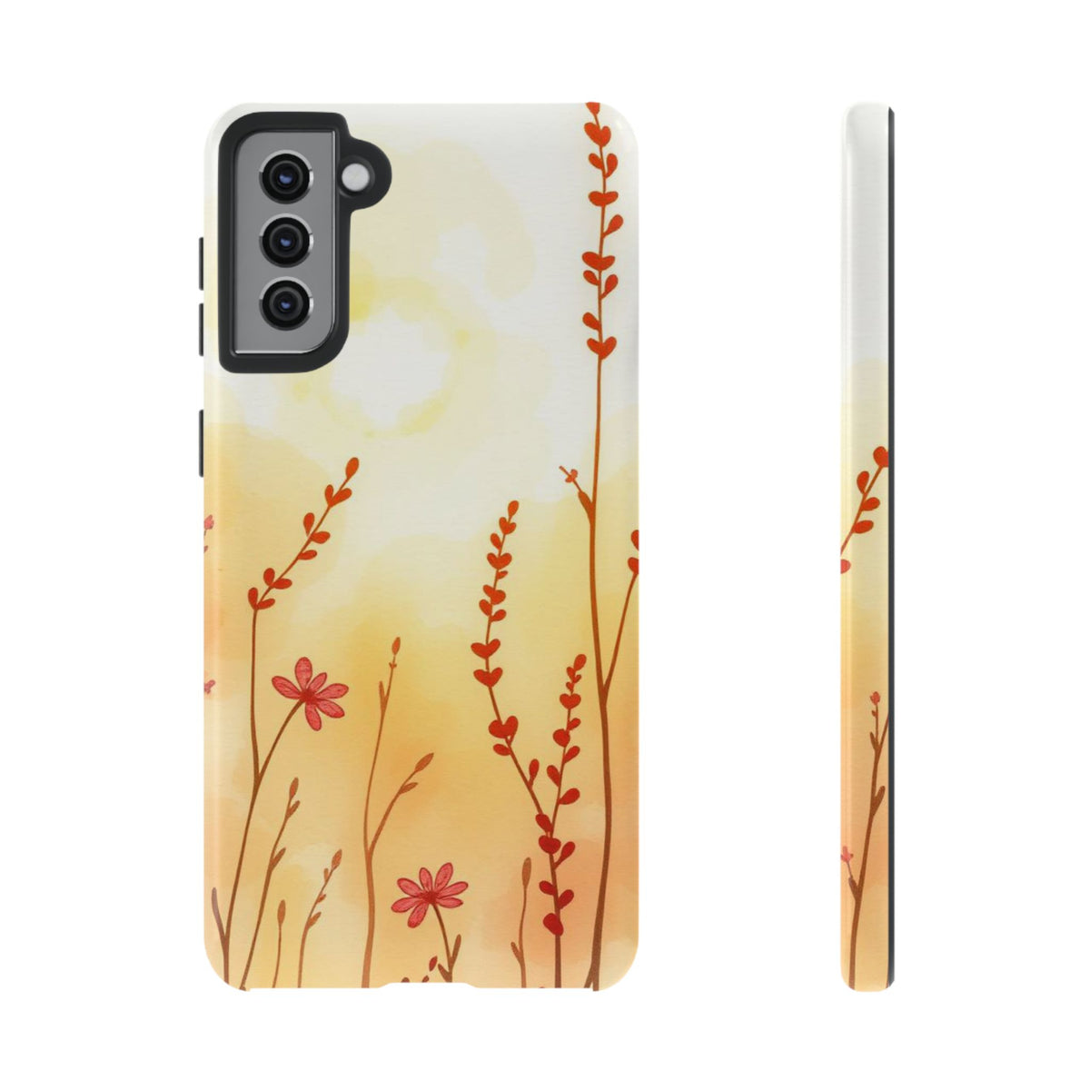 Boho Chic Watercolour Wildflower Dusk Pattern Phone Case - Multicolor Phone Case - Samsung Galaxy S21 Plus / Glossy