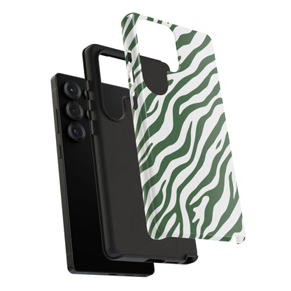 Stylish Sage Zebra Print Phone Case