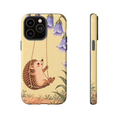 Whimsical Buttercream Hedgehog and Bluebell Phone Case - Yellow Phone Case - iPhone 14 Pro Max / Glossy